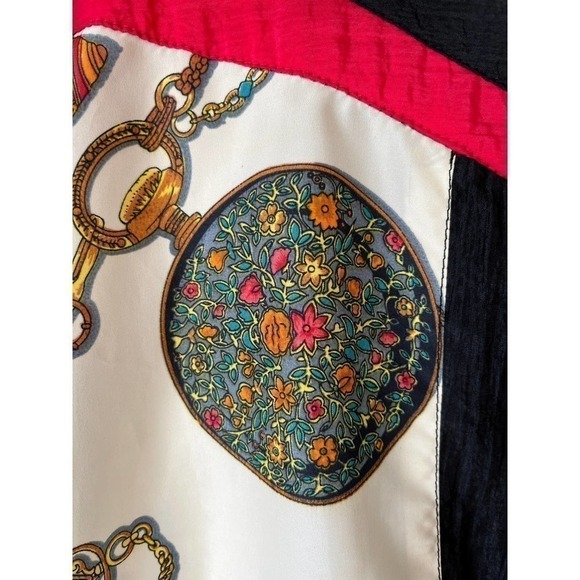 Vintage 80's windbreaker jacket!‎ Watches and chains design! sz L - Picture 5 of 9